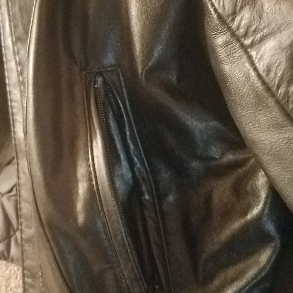 Vintage Jonathan Christopher Black Leather Puff Sleeve Jacket Sz Small - Picture 6 of 16